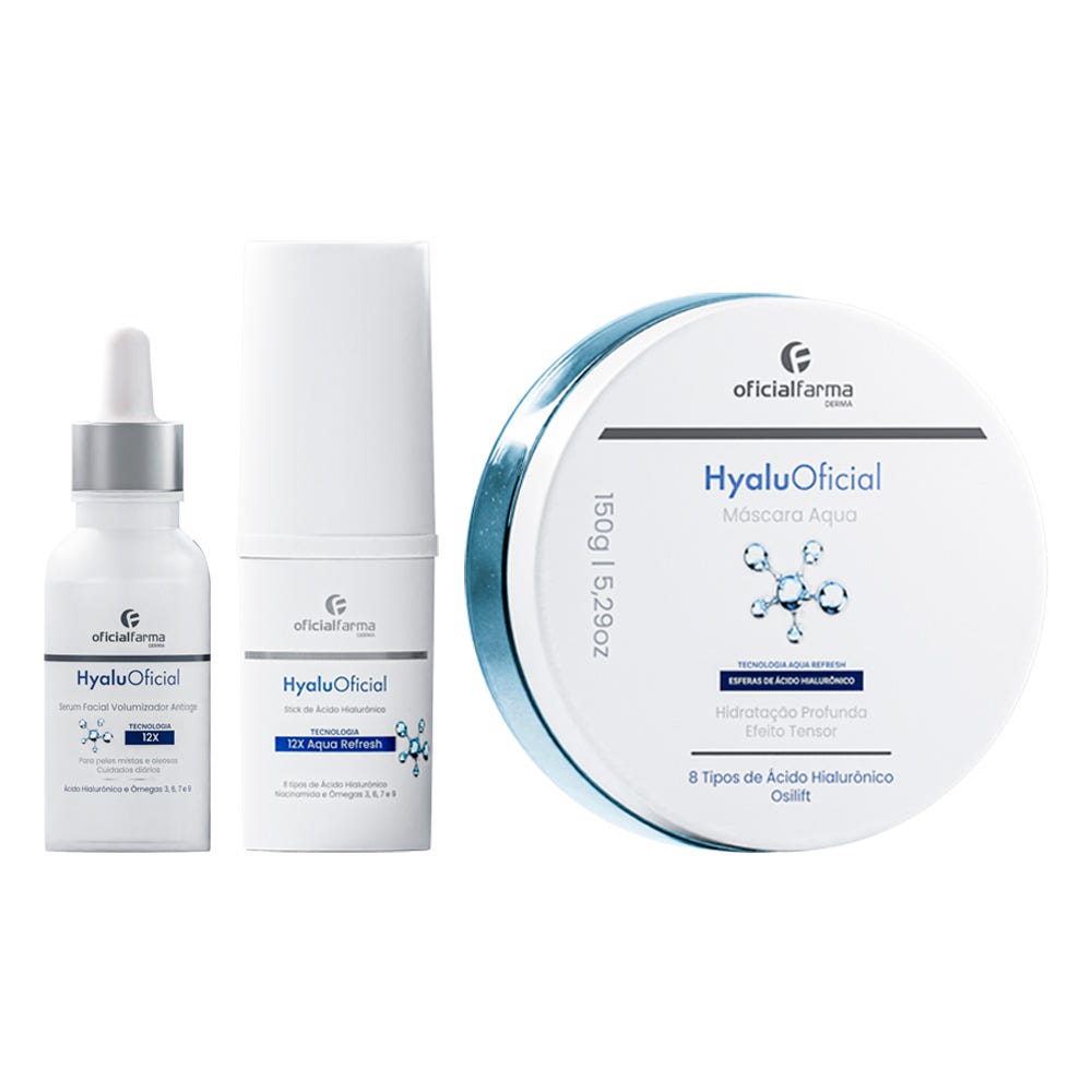 Stick de Ácido Hialurônico + Volumizador Anti-idade + Máscara | HyaluOficial