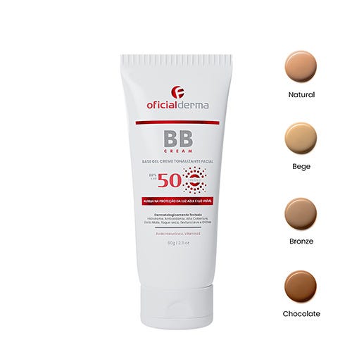 BB Cream FPS 50 tonalizante multifuncional com fator de proteção e com Ácido Hialurônico 60g