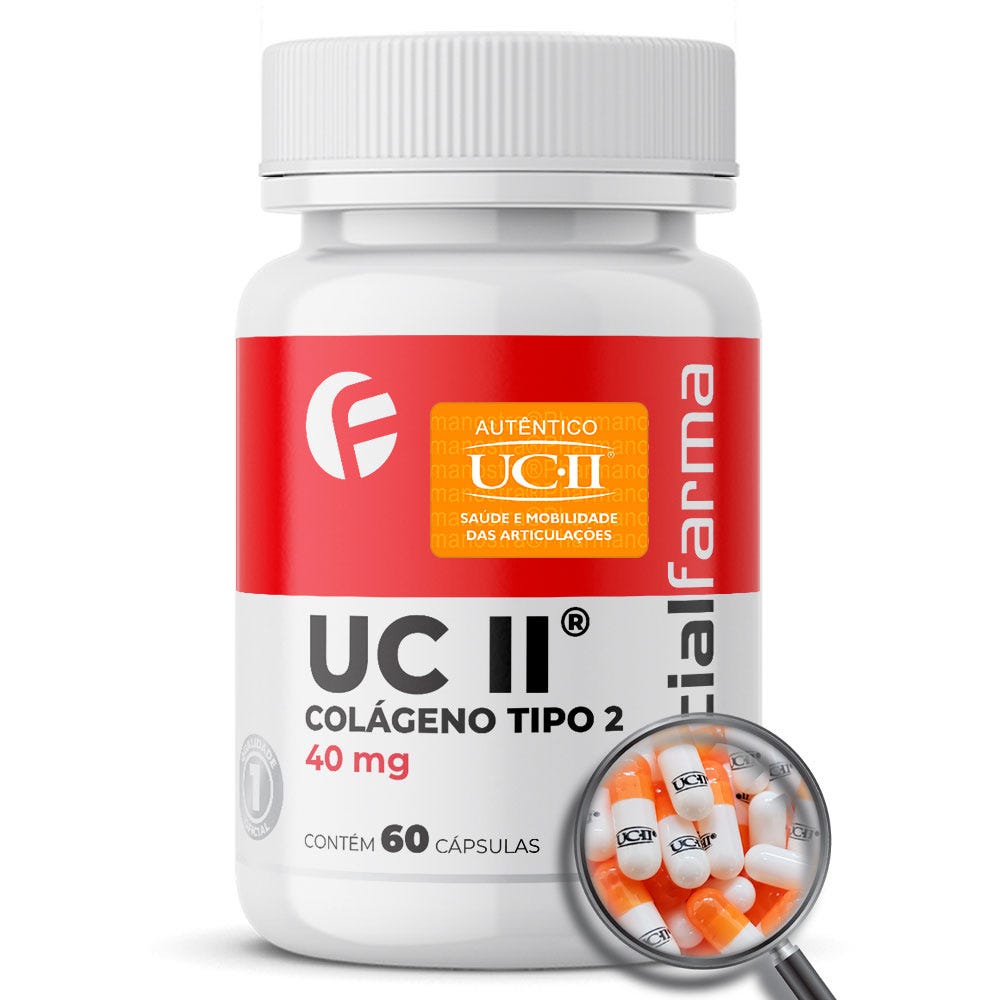 Uc II® (Colágeno Tipo 2) 40mg 60 Cápsulas com Selo de Autenticidade